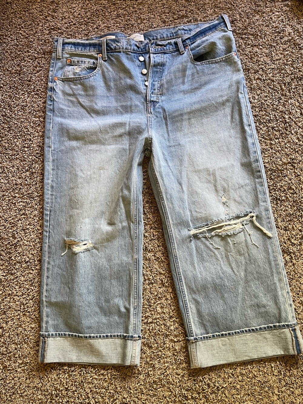 Universal Thread Light Blue Ripped wide leg jeans